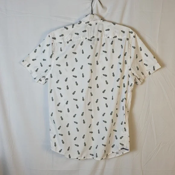 Express White Pineapple Print Men's Shirt - Picture 5 of 6
